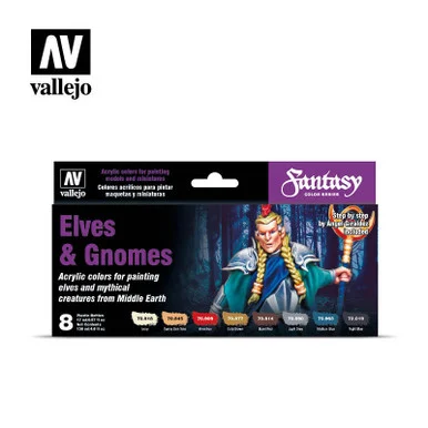 Vallejo Paint 17ml Bottle Elves & Gnomes Fantasy Paint Set (8 Colors)