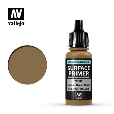 Vallejo Paint 17ml Bottle German Green Brown RAL 8000 Surface Primer