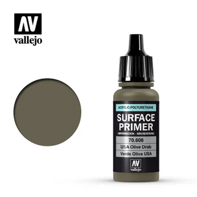 Vallejo Paint 17ml Bottle UK Olive Drab Surface Primer