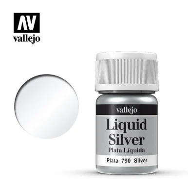 Vallejo Paint 35ml Bottle Metallic Liquid Silver Model Color