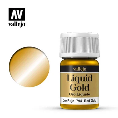 Vallejo Paint 35ml Bottle Metallic Liquid Red Gold Model Color