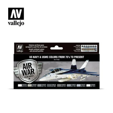 Vallejo Paint 17ml Bottle USN & USMC from 70's to Present Model Air War Paint Set (8 Colors)