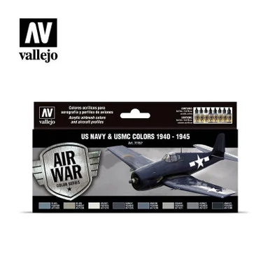 Vallejo Paint 17ml Bottle USN & USMC 1940-1945 Model Air War Paint Set (8 Colors)