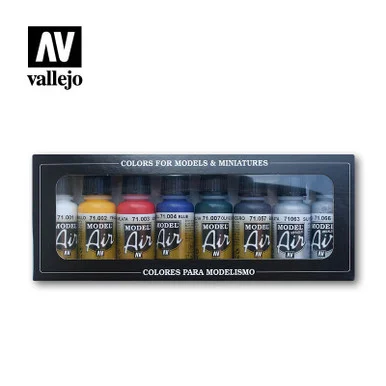 Vallejo Paint 17ml Bottle Basic Model Air Paint Set (8 Colors)