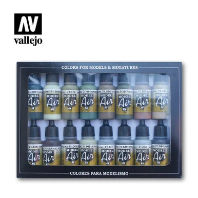 Vallejo Paint 17ml Bottle WWII Allied Forces Model Air Paint Set (16 Colors)