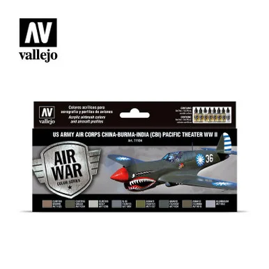 Vallejo Paint 17ml Bottle US Army Air Corps China-Burma-India (CBI) Pacific Theater WWII Model Air Paint Set (8 Colors)