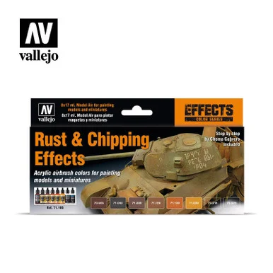 Vallejo Paint 17ml Bottle Rust & Chipping Effects Model Air Paint Set (8 Colors)
