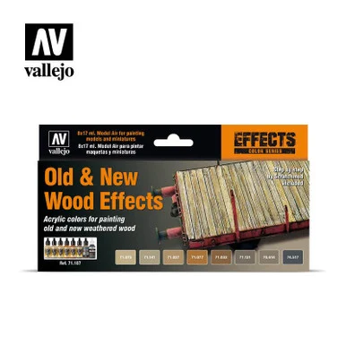 Vallejo Paint 17ml Bottle Old & New Wood Effects Model Air Paint Set (8 Colors)