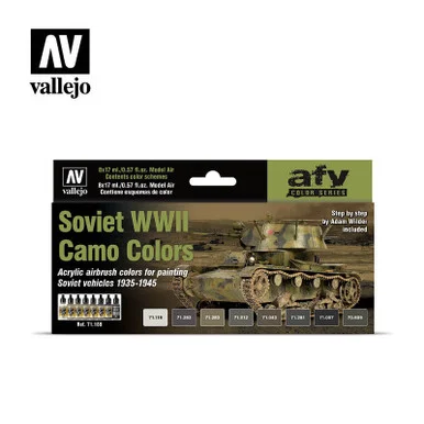 Vallejo Paint 17ml Bottle Soviet Vehicles WWII Camo Colors Model Air Paint Set (8 Colors)