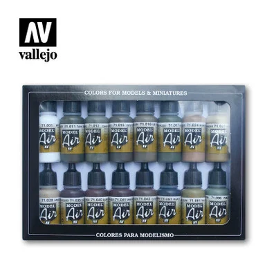 Vallejo Paint 17ml Bottle German/Allied WWII Model Air Paint Set (16 Colors)