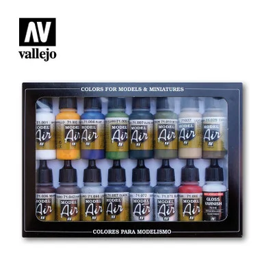 Vallejo Paint 17ml Bottle Building Model Air Paint Set (16 Colors)