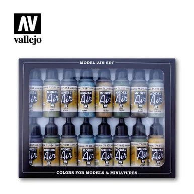 Vallejo Paint 17ml Bottle RLM Model Air Paint Set (16 Colors)