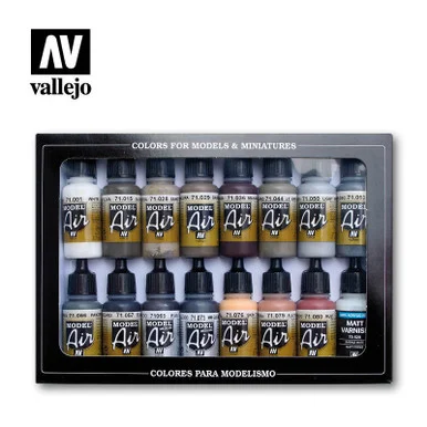 Vallejo Paint 17ml Bottle Weathering Model Air Paint Set (16 Colors)