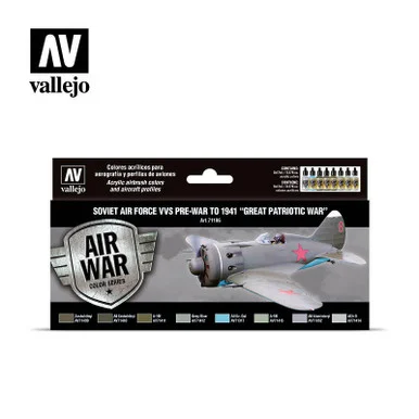 Vallejo Paint 17ml Bottle Soviet Air Force VVS Pre-War to 1941 Great Patriotic War Model Air Paint Set (8 Colors)