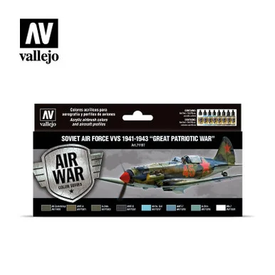 Vallejo Paint 17ml Bottle Soviet Air Force VVS 1941 to 1943 Great Patriotic War Model Air Paint Set (8 Colors)