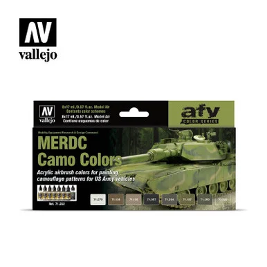 Vallejo Paint 17ml Bottle US Army Vehicles MERDC Camo Model Air Paint Set (8 Colors)