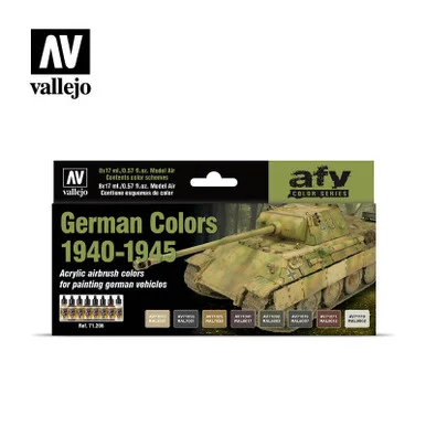 Vallejo Paint 17ml Bottle German Vehicle Camo 1940-1945 Model Air Paint Set (8 Colors)