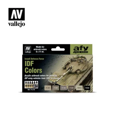 Vallejo Paint 17ml Bottle IDF Vehicle 1957-Present Model Air AFV Paint Set (6 Colors)