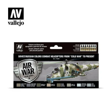 Vallejo Paint 17ml Bottle Soviet/Russian Combat Helicopter from Cold War to Present Model Air War Paint Set (8 Colors)