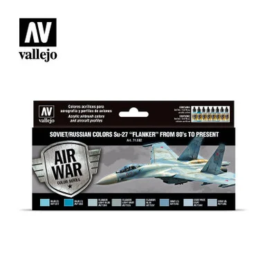 Vallejo Paint 17ml Bottle Soviet/Russian Su27 Flanker from 80's to Present Model Air War Paint Set (8 Colors)