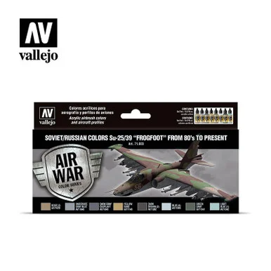 Vallejo Paint 17ml Bottle Soviet/Russian Su25/39 Frogfoot from 80's to Present Model Air War Paint Set (8 Colors)