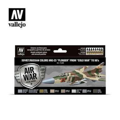 Vallejo Paint 17ml Bottle Soviet/Russian MiG23 Flogger from Cold War to 90's Model Air War Paint Set (8 Colors)