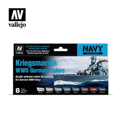 Vallejo Paint 17ml Bottle Kriegsmarine WWII German Navy Model Air Paint Set (8 Colors)