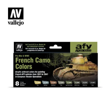 Vallejo Paint 17ml Bottle French Camo Color Paint Set (8 Colors)