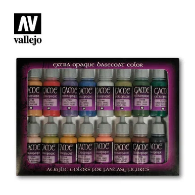 Vallejo Paint 17ml Bottle Extra Opaques Game Color Paint Set (16 Colors)