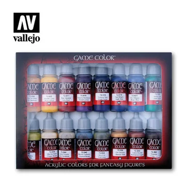 Vallejo Paint 17ml Bottle Advanced Game Color Paint Set (16 Colors)