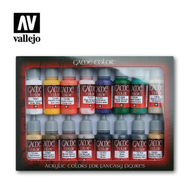 Vallejo Paint 17ml Bottle Introduction Game Color Paint Set (16 Colors)