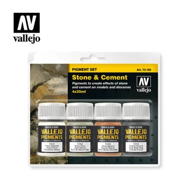 Vallejo 35ml Bottle Stone & Cement Pigment Powder Set (4 Colors)