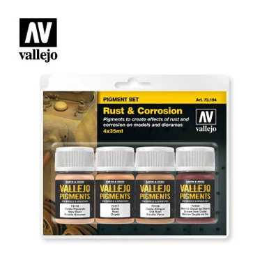 Vallejo 35ml Bottle Rust & Corrosion Pigment Powder Set (4 Colors)