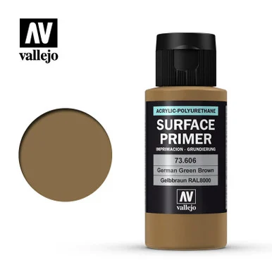 Vallejo Paint 60ml Bottle German Green Brown RAL 8000 Surface Primer