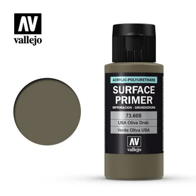 Vallejo Paint 60ml Bottle UK Olive Drab Surface Primer