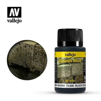 Vallejo 40ml Bottle Black Splash Mud Weathering Effect