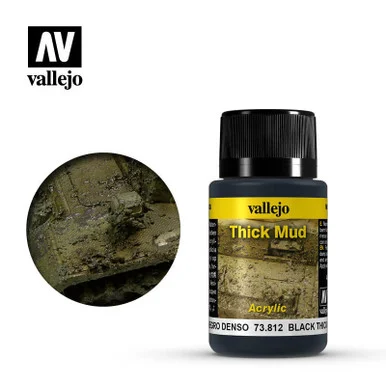 Vallejo 40ml Bottle Black Thick Mud Weathering Effect