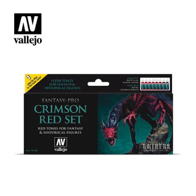 Vallejo Paint 17ml Bottle Crimson Red Tones Fantasy-Pro Paint Set (8 Colors)