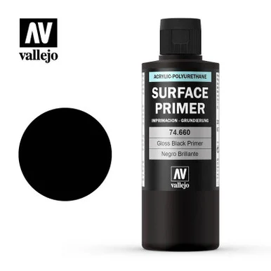 Vallejo Paint 200ml Bottle Gloss Black Surface Primer