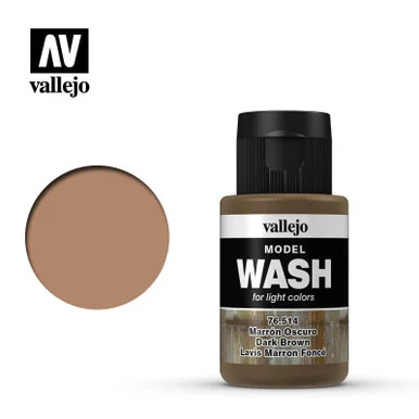 Vallejo Paint 35ml Bottle Dark Brown Model Wash