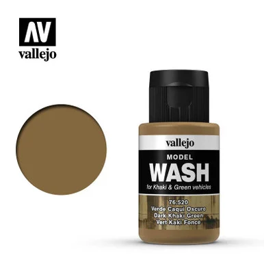 Vallejo Paint 35ml Bottle Dark Khaki Green Model Wash
