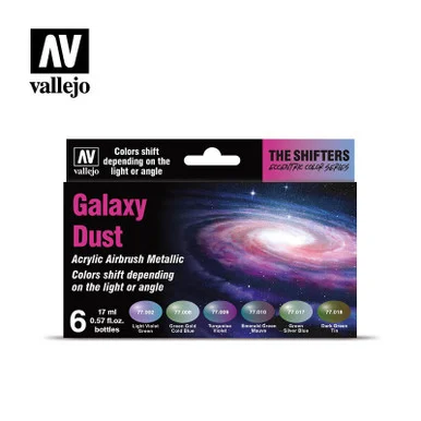 Vallejo Paint 17ml Bottle Galaxy Dust Color Shift Metallic Paint Set (6 Colors)