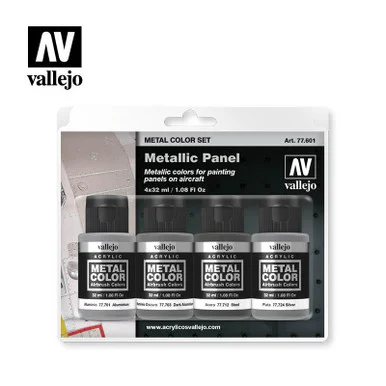 Vallejo Paint 32ml Bottle Aircraft Metallic Panel Metal Color Paint Set (4 Colors)