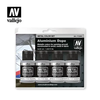 Vallejo Paint 32ml Bottle Aircraft Aluminum Dope Metal Color Paint Set (4 Colors)