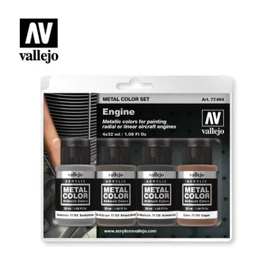 Vallejo Paint 32ml Bottle Aircraft Engine Metal Color Paint Set (4 Colors)