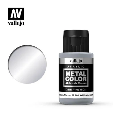 Vallejo Paint 32ml Bottle White Aluminum Metal Color
