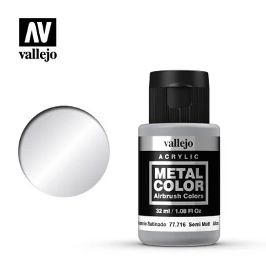 Vallejo Paint 32ml Bottle Semi Matte Aluminum Metal Color