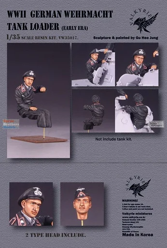 VLK35017VW 1:35 Valkyrie Models - WW2 German Wehrmacht Tank Loader Figure (Early Era)