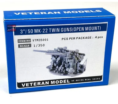 1/350 Veteran Models 3/ 50 MK-22 Twin Guns (Open Mount)