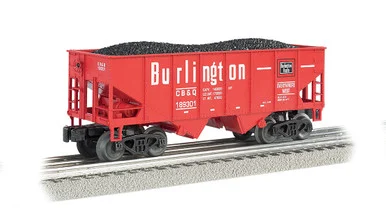 Bachmann 19518 HO 55 Ton 2 Bay USRA Outside Braced Hopper - Burlington #189301